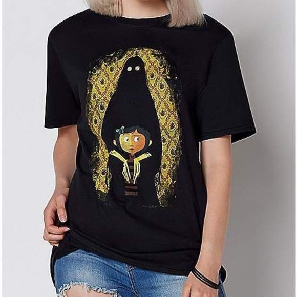 Coraline Tops - Coraline Womens Creeping Shadow Behind Coraline Black Shirt New